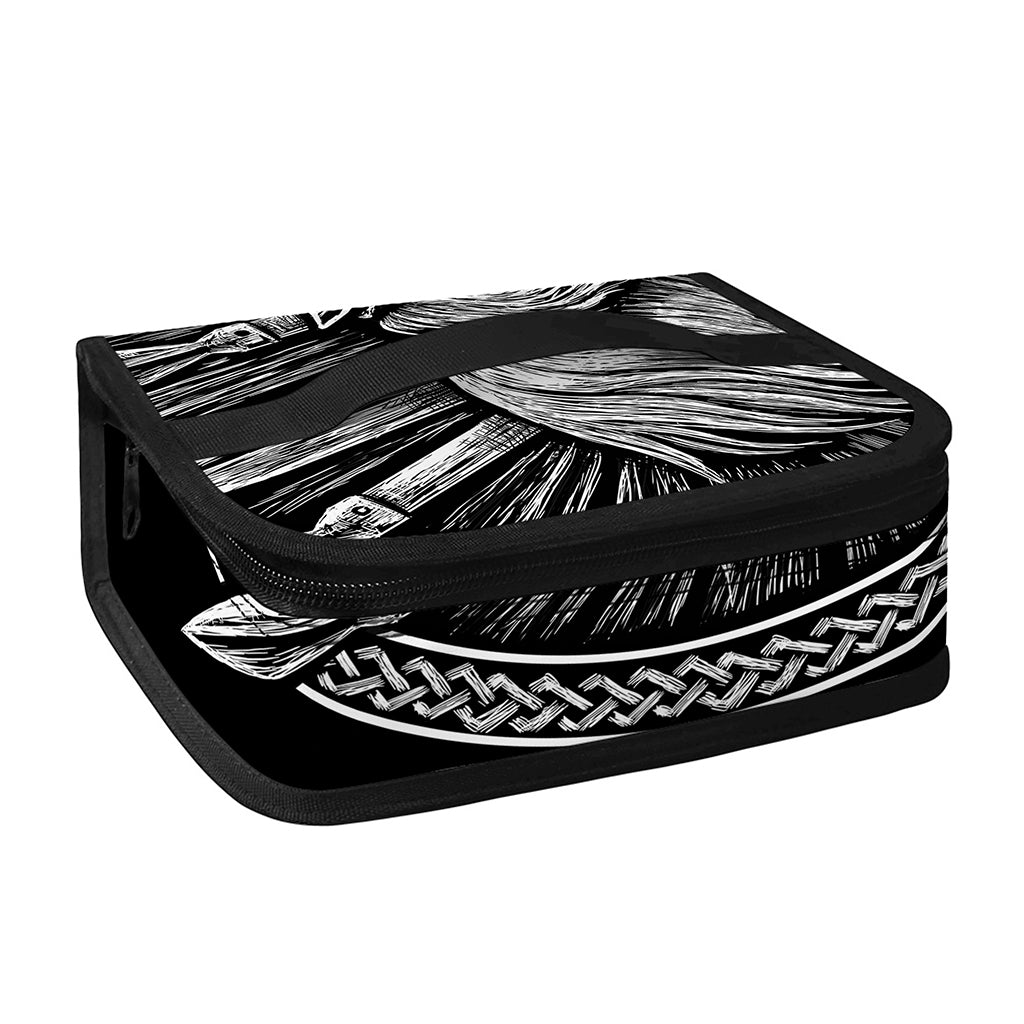 Black And White Viking God Odin Print Small Lunch Bag