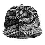 Black And White Viking God Odin Print Snapback Cap