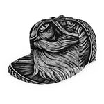 Black And White Viking God Odin Print Snapback Cap