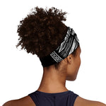 Black And White Viking God Odin Print Sports Headband