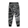 Black And White Viking God Odin Print Sweatpants