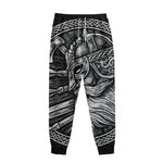Black And White Viking God Odin Print Sweatpants