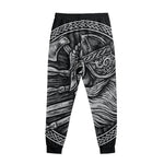 Black And White Viking God Odin Print Sweatpants