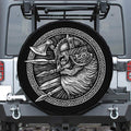 Black And White Viking God Odin Print Tire Cover