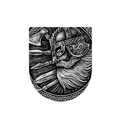 Black And White Viking God Odin Print Toilet Lid Cover