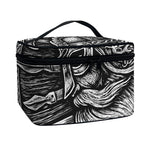 Black And White Viking God Odin Print Travel Makeup Bag