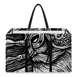 Black And White Viking God Odin Print Utility Tote Bag