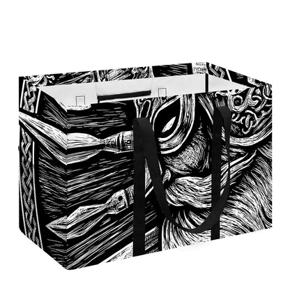 Black And White Viking God Odin Print Utility Tote Bag