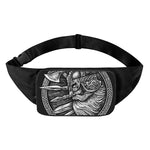 Black And White Viking God Odin Print Waist Bag