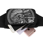 Black And White Viking God Odin Print Waist Bag
