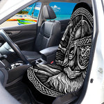 Black And White Viking God Odin Print Waterproof Car Seat Cover