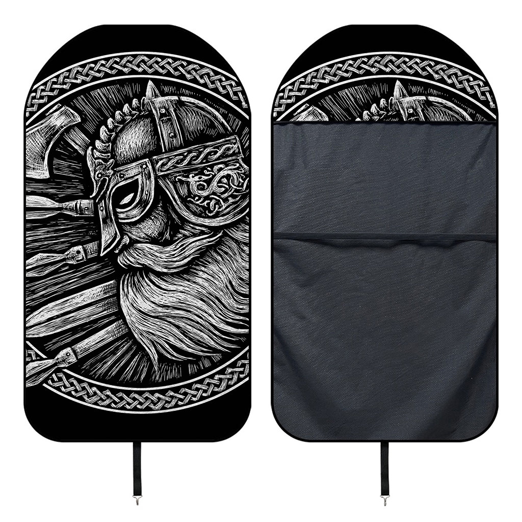 Black And White Viking God Odin Print Waterproof Car Seat Cover