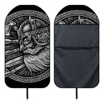 Black And White Viking God Odin Print Waterproof Car Seat Cover