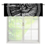 Black And White Viking God Odin Print Window Valance