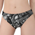 Black And White Viking God Odin Print Women's Panties