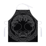 Black And White Viking Yggdrasil Print Adjustable Apron