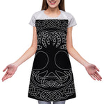 Black And White Viking Yggdrasil Print Adjustable Apron