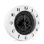 Black And White Viking Yggdrasil Print Alarm Clock