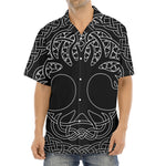 Black And White Viking Yggdrasil Print Aloha Shirt