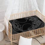 Black And White Viking Yggdrasil Print Baby Crib Sheet