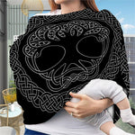 Black And White Viking Yggdrasil Print Baby Seat Cover