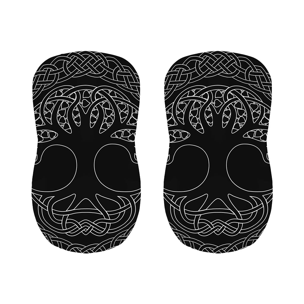 Black And White Viking Yggdrasil Print Bar Stool Covers
