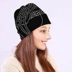 Black And White Viking Yggdrasil Print Beanie