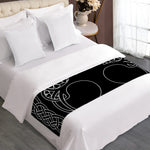 Black And White Viking Yggdrasil Print Bed Runner