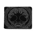 Black And White Viking Yggdrasil Print Bifold Wallet