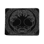 Black And White Viking Yggdrasil Print Bifold Wallet