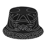 Black And White Viking Yggdrasil Print Bucket Hat