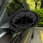Black And White Viking Yggdrasil Print Car Side Mirror Covers