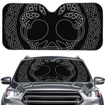 Black And White Viking Yggdrasil Print Car Windshield Sun Shade
