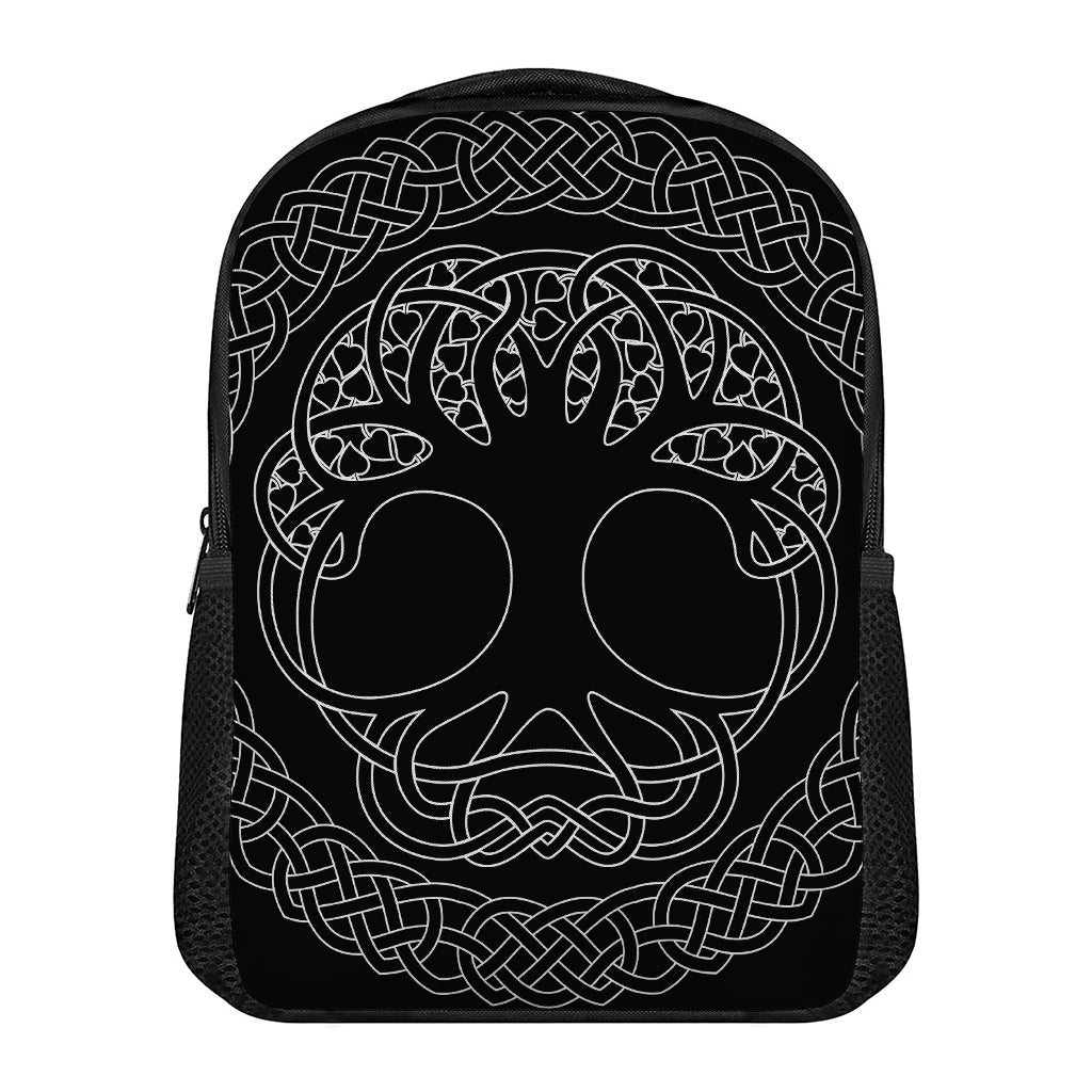 Black And White Viking Yggdrasil Print Casual Backpack