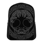 Black And White Viking Yggdrasil Print Casual Backpack