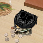 Black And White Viking Yggdrasil Print Coin Purse