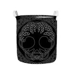 Black And White Viking Yggdrasil Print Collapsible Laundry Basket