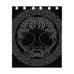 Black And White Viking Yggdrasil Print Curtain