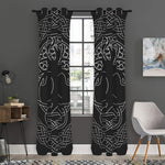 Black And White Viking Yggdrasil Print Curtain