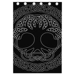 Black And White Viking Yggdrasil Print Curtain