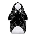 Black And White Viking Yggdrasil Print Dog Zip Up Hoodie