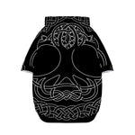 Black And White Viking Yggdrasil Print Dog Zip Up Hoodie