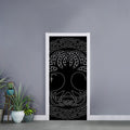 Black And White Viking Yggdrasil Print Door Sticker