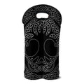 Black And White Viking Yggdrasil Print Double Neoprene Wine Tote