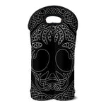 Black And White Viking Yggdrasil Print Double Neoprene Wine Tote