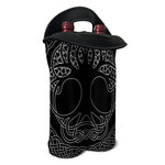 Black And White Viking Yggdrasil Print Double Neoprene Wine Tote