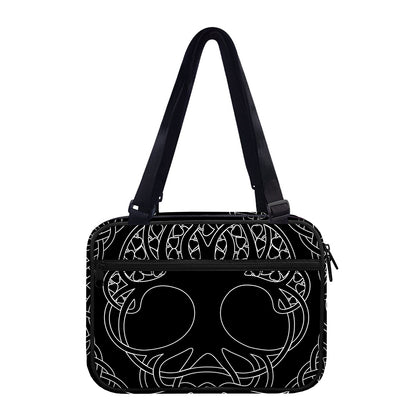 Black And White Viking Yggdrasil Print Double Strap Bible Bag