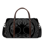 Black And White Viking Yggdrasil Print Duffle Bag