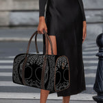 Black And White Viking Yggdrasil Print Duffle Bag