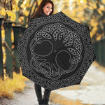 Black And White Viking Yggdrasil Print Foldable Umbrella